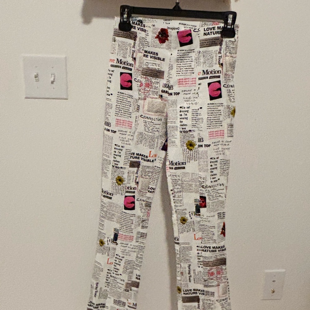 Stylish Newspaper Desigual NEWSPAPER SLIT TROUSER* BRAND NEW**** tags attached